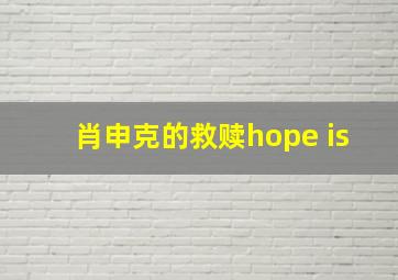 肖申克的救赎hope is